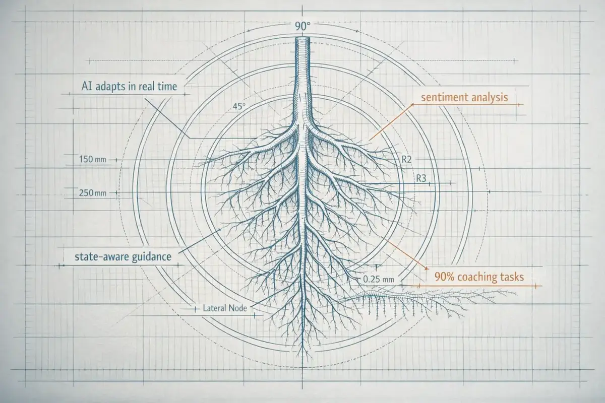 Visualization of AI analyzing user input for state recognition
