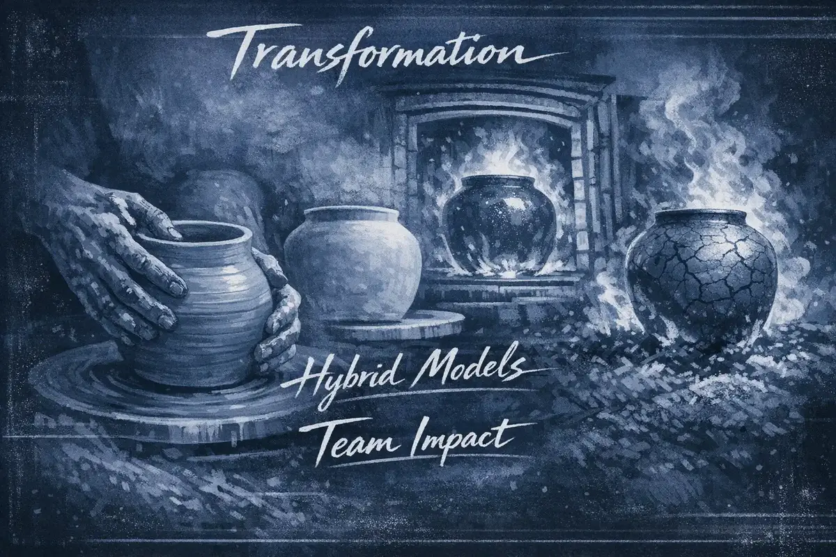 A diagram showing the hybrid coaching journey: when to use AI, when to escalate to human coaches