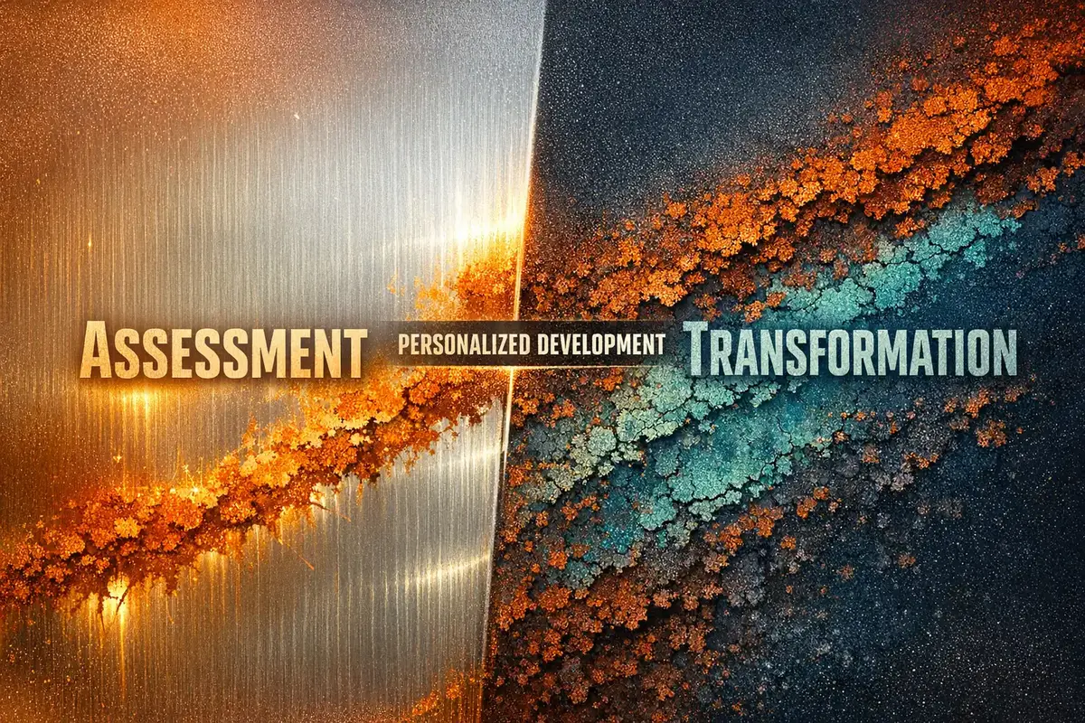 Team reviewing a psychograph dashboard for targeted development