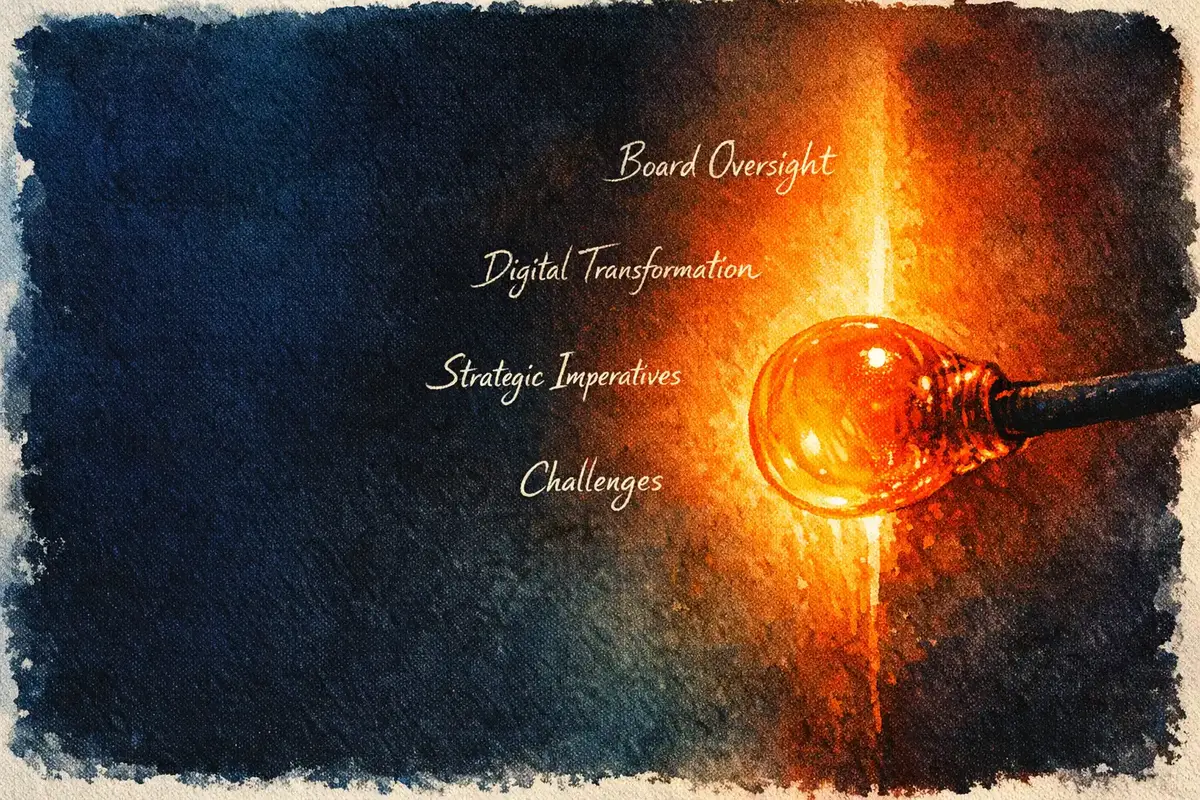 Boardroom discussion on digital transformation oversight