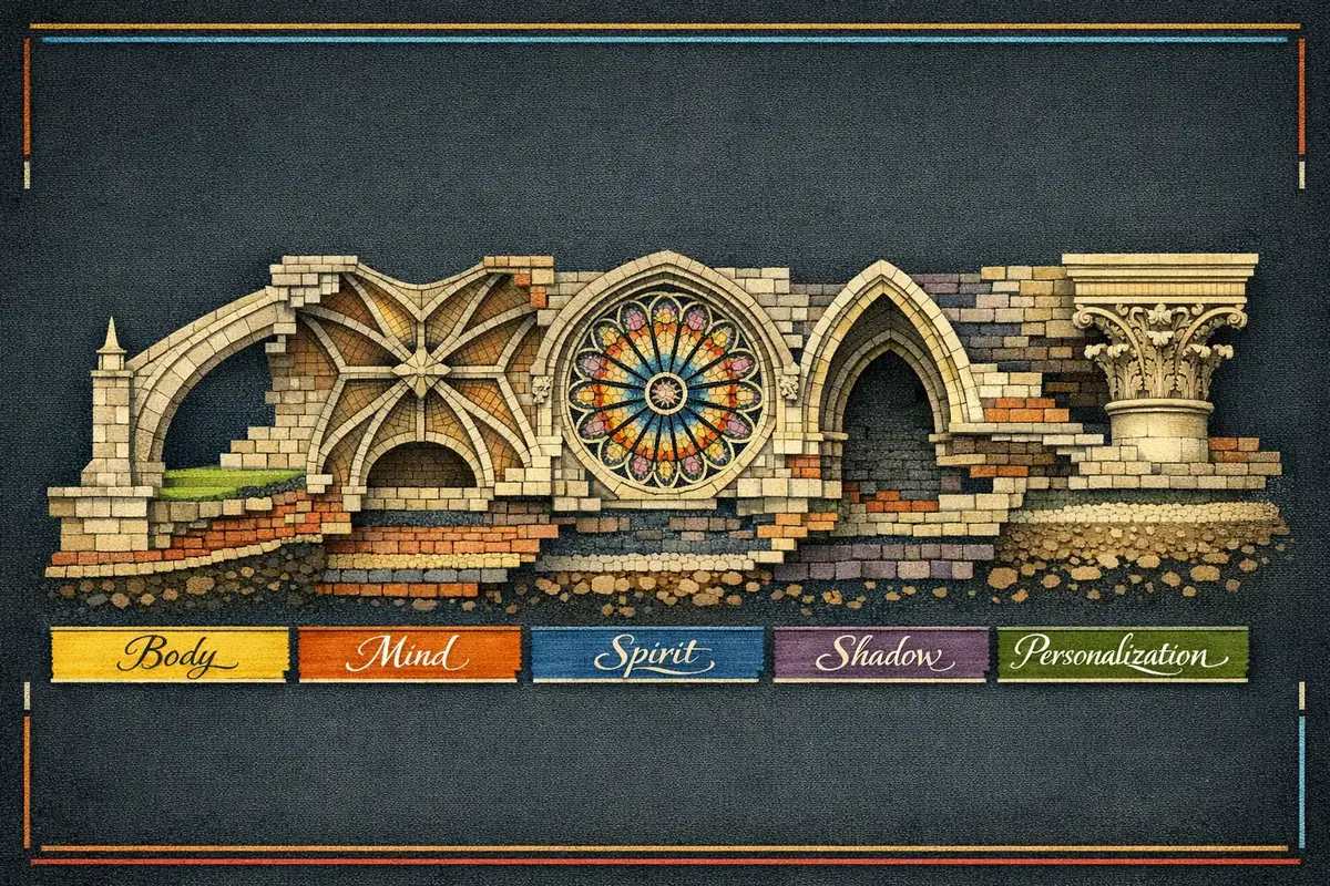 Visual representation of the AQAL framework—showing the four quadrants and their relevance to ILP