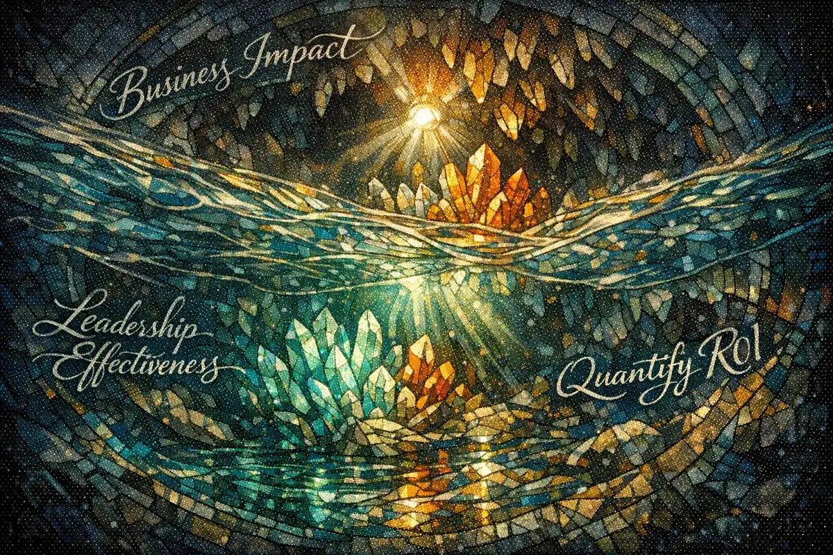 Executive reviewing AI coaching ROI dashboard