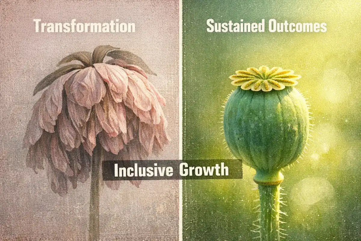 a leader facilitating a team reflection session, members sharing openly in a circle