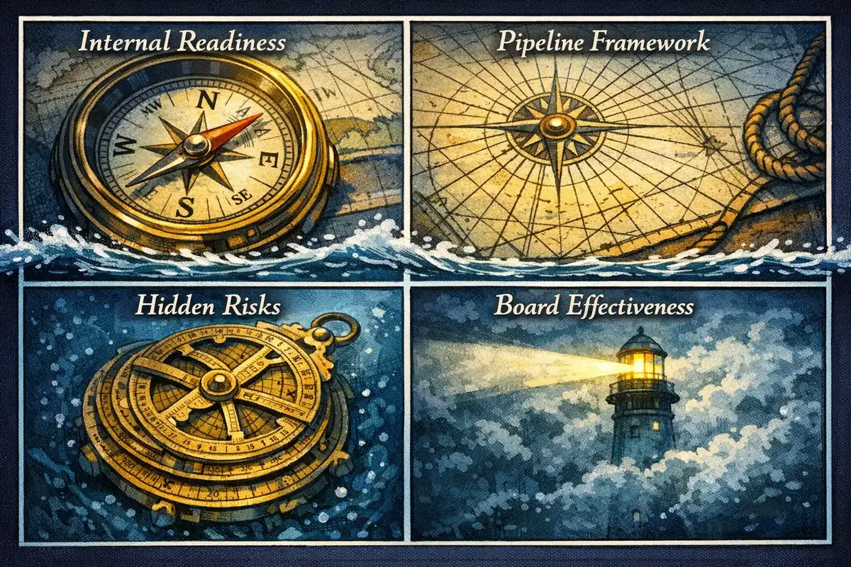 A visual framework showing the succession planning timeline and committee roles