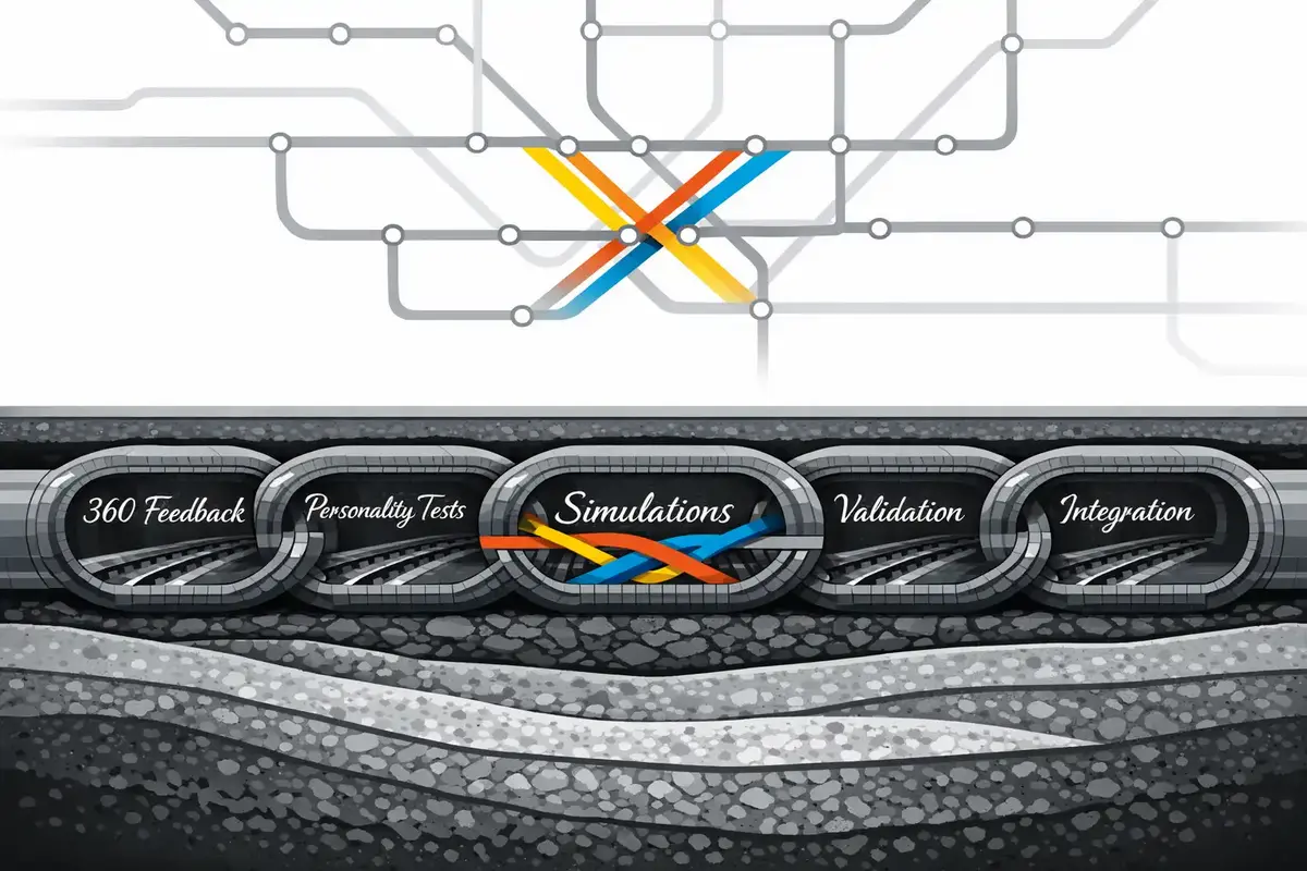 Assessment integration visual: combining 360, simulation, and personality