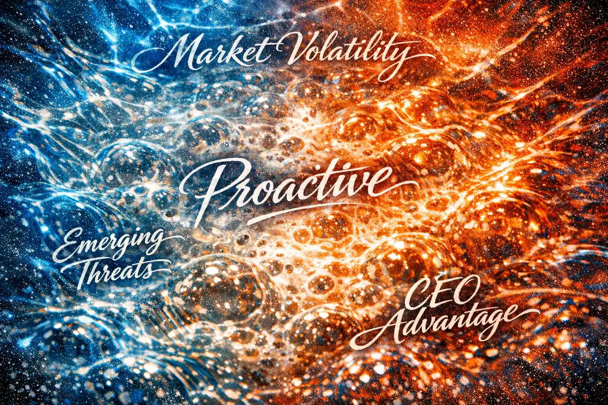 AI-powered competitive intelligence dashboard showing real-time market signals