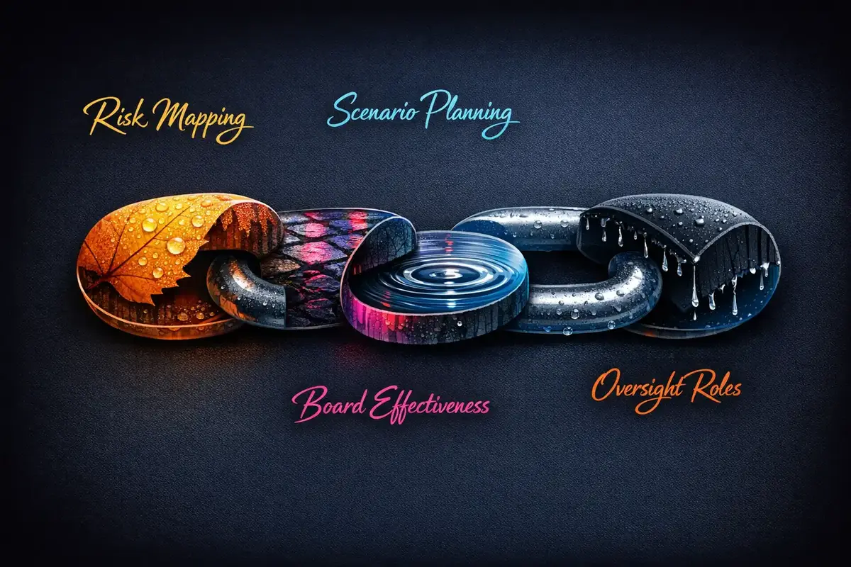 A visual framework contrasting oversight, insight, and foresight responsibilities for boards