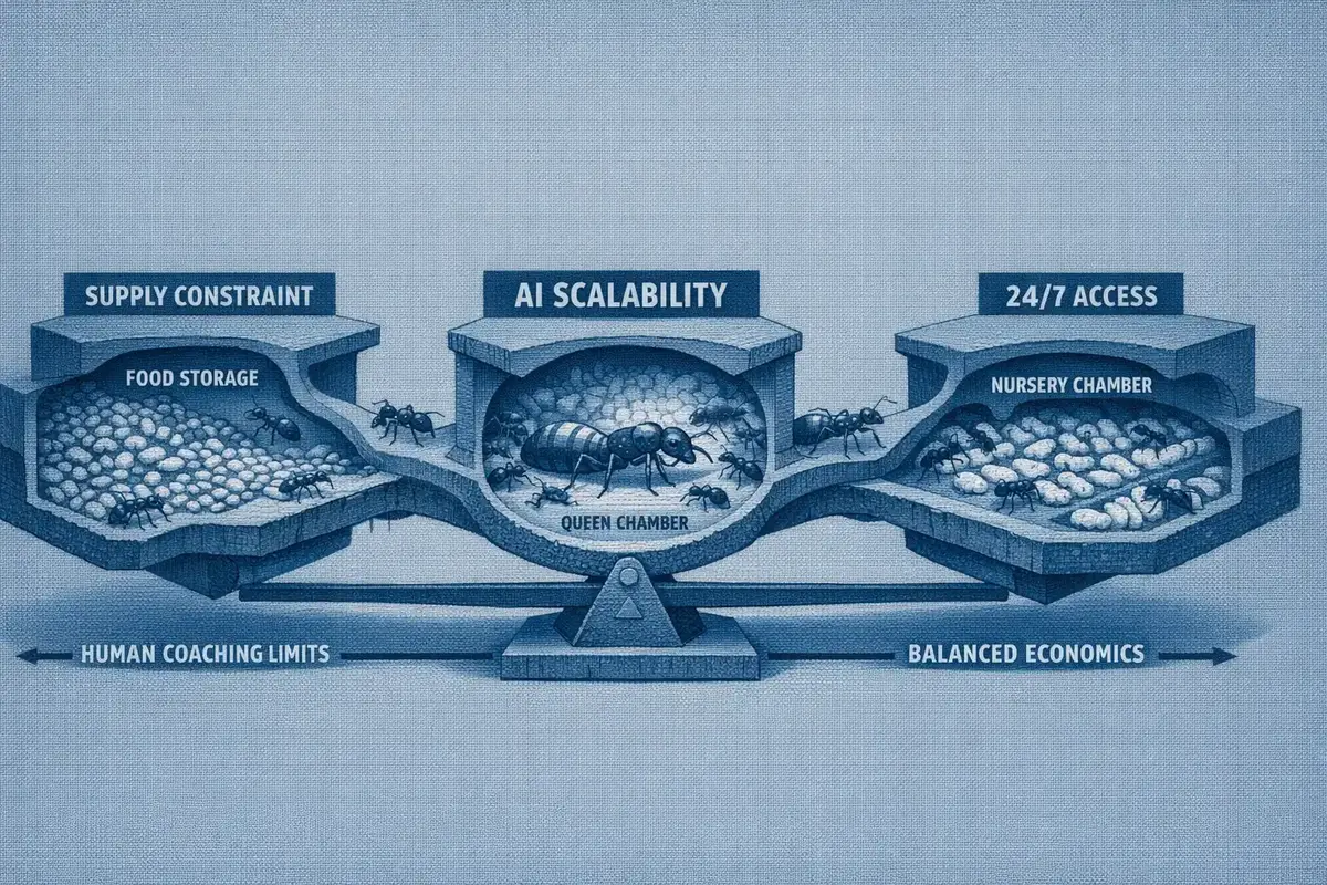 AI coaching platform interface showing instant, personalized support