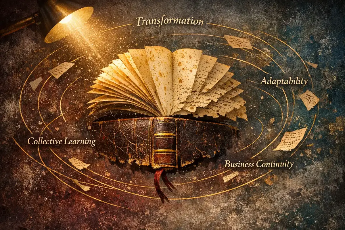 A visual showing human-AI collaboration in organizational learning