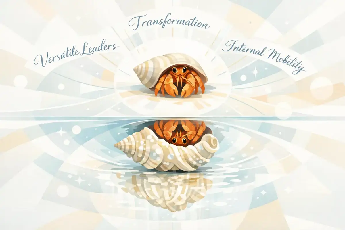 A visual representation of the human-AI partnership model for succession planning and internal mobility.